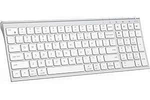 iClever Wireless Bluetooth Keyboard, BK10 SE Multi-Device Slim Keyboard, Standard Full-Size Keys with Numeric keypad, Quiet T