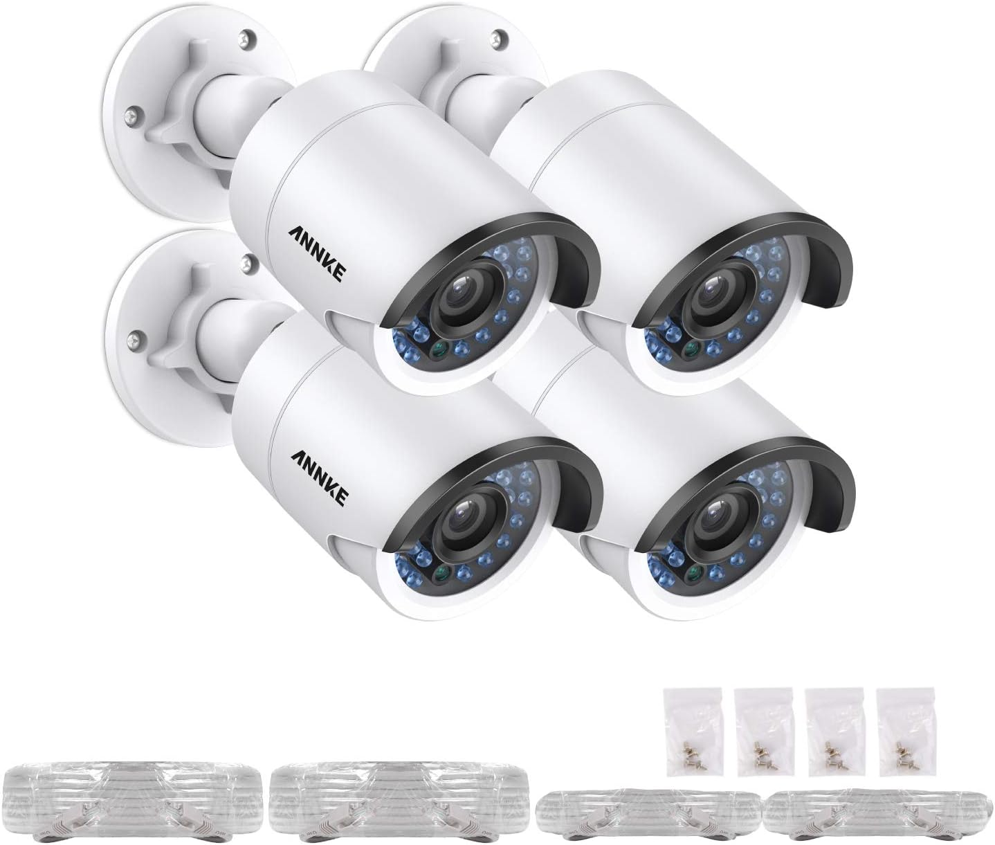 ANNKE 1080P POE Security CCTV Camera,4X HD PoE Network Bullet IP Camera,Support 100ft Night