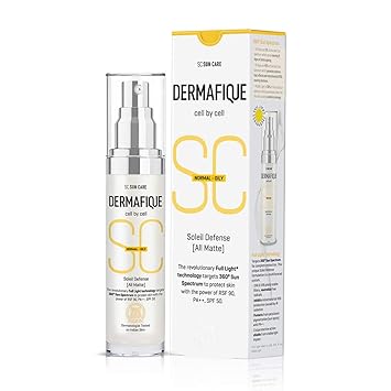 Dermafique Soleil Defense All Matte Sunscreen, SPF 50 for Normal To Oily Skin, Dermatologist Tested, Non-sticky Cream (30 g)