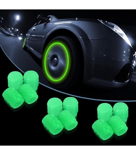 YALOK Lot de 4 bouchons de valve de pneu de voiture fluorescents phosphorescents, anti-corrosion, décoration de voiture, ajustement universel pour SUV, camions, voitures, rose (Pink1