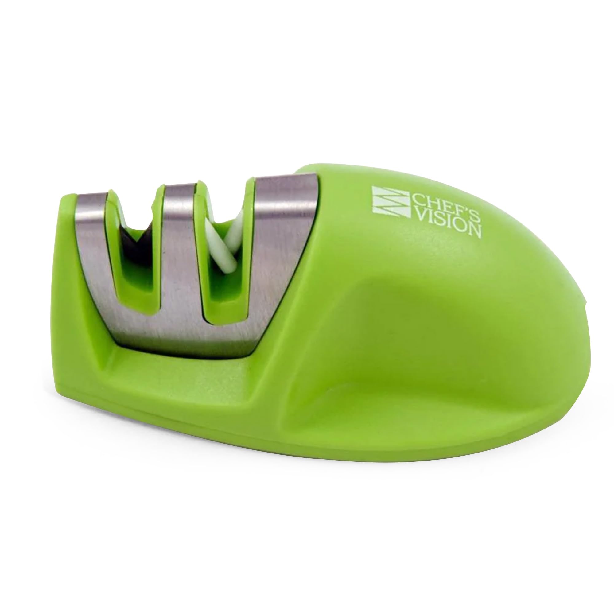 Chef's Vision SmarterEdge Kitchen Knife Sharpener - Green - Dual-Groove Knife Sharpener for Precision Blade Maintenance - Compact, Stylish, and Versatile Knife Sharpeners for Home and Professional Use