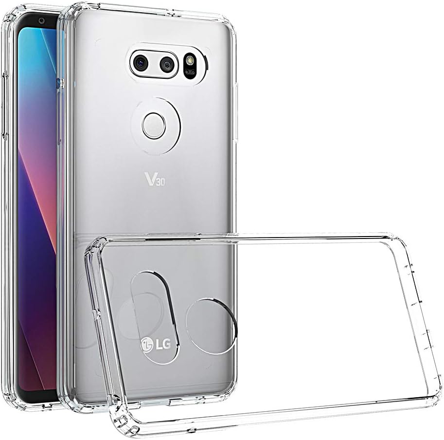 RKINC Case for LG V30, Reinforced Corners Soft Cushion TPU Bumper + Hybrid Crystal Clear Rugged Hard Transparent Cover for LG V30