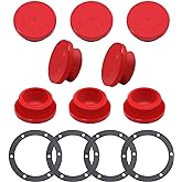 CheeMuii 8 PCS 359-5990 Trailer Hubcap Plugs and 4 PCS 330-3009 Gaskets Set | 8 Rubber Hub Cap Plugs Replace for 359-5990 4 Hub Cap Gaskets Replace for 330-3009 Fit for 343-4009 Hub Caps for Trailer Alxe