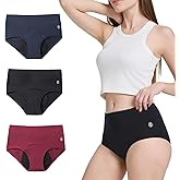 Period Underwear for Women, Incontinence Protective Briefs & Underwear, Leakproof Menstrual Women’s Period Panties, 3 Pack Large