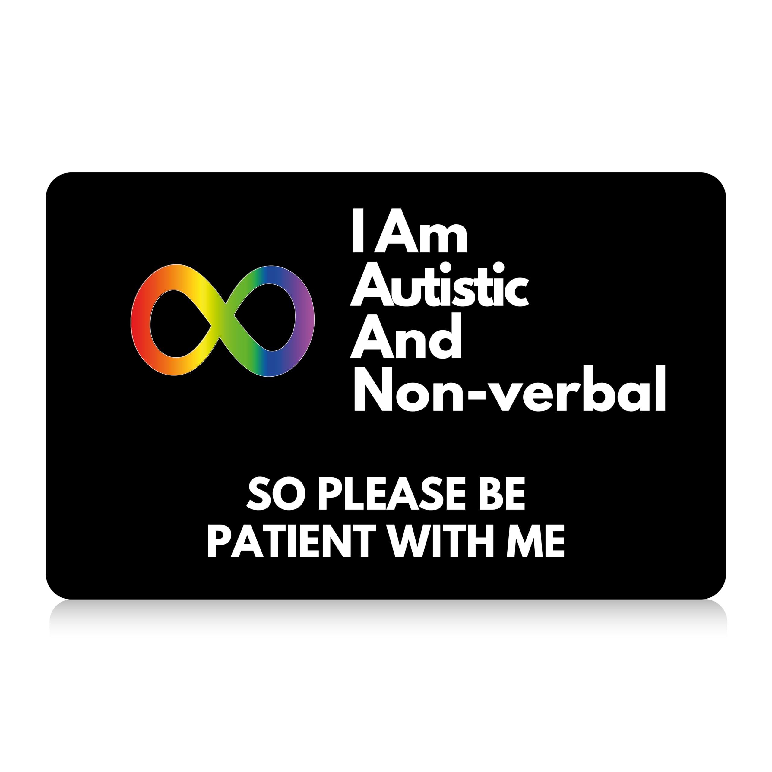 Autism Autistic Non-Verbal Autism Spectrum Disorder (ASD) Anxious Card with Writable Panel and Patterned Lanyard, Autism Emergency Contact Card (Autistic Non-Verbal)