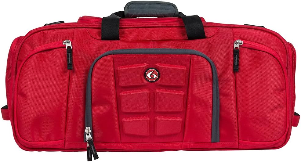 6 Pack Fitness Expert Beast Duffle 500 Red/Gray