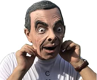 Amazon.com: Mr. Bean Full Head Latex Mask Cosplay Helmet Funny British ...