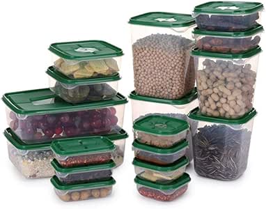 HShyxlkj - Caja de almacenamiento de alimentos de plástico, 17 unidades