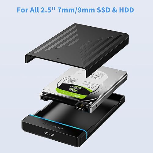 ACASIS External Hard Drive Enclosure USB to SATA III Adapter  Supports Inch SSD HDD 7mm Ha