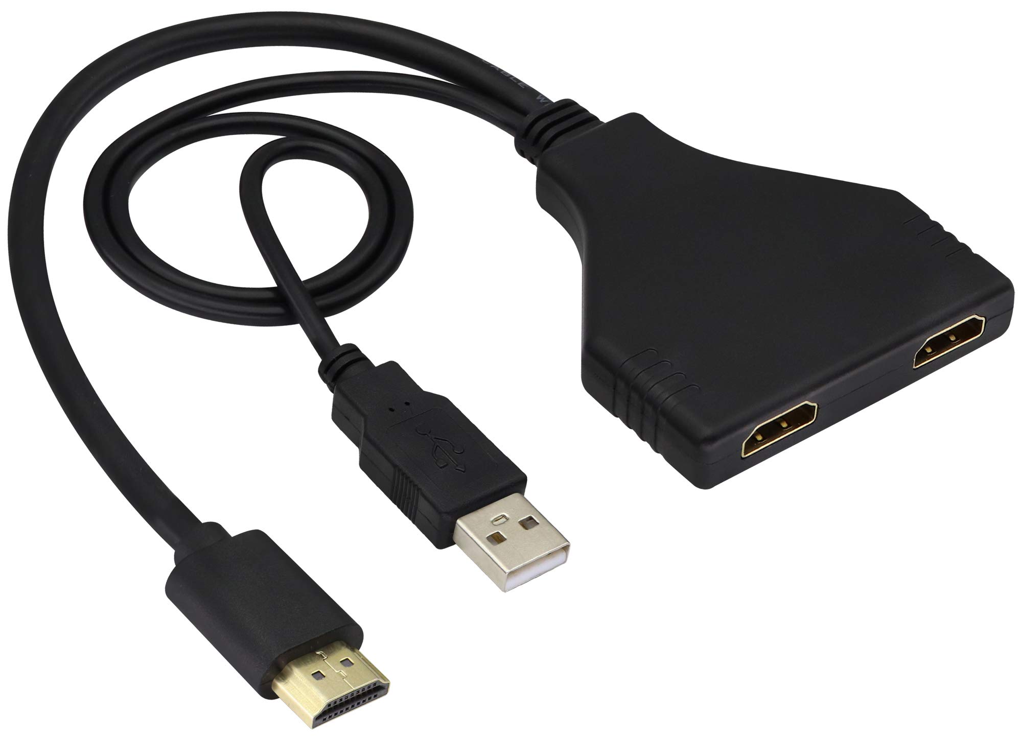 zdyCGTime HDMI Splitter 1 in 2 Out With USB2.0 Power, HDMI 2.0 4K High-Definition Video On-Screen Device Supports 3D, Suitable for All Devices with HDMI Interface
