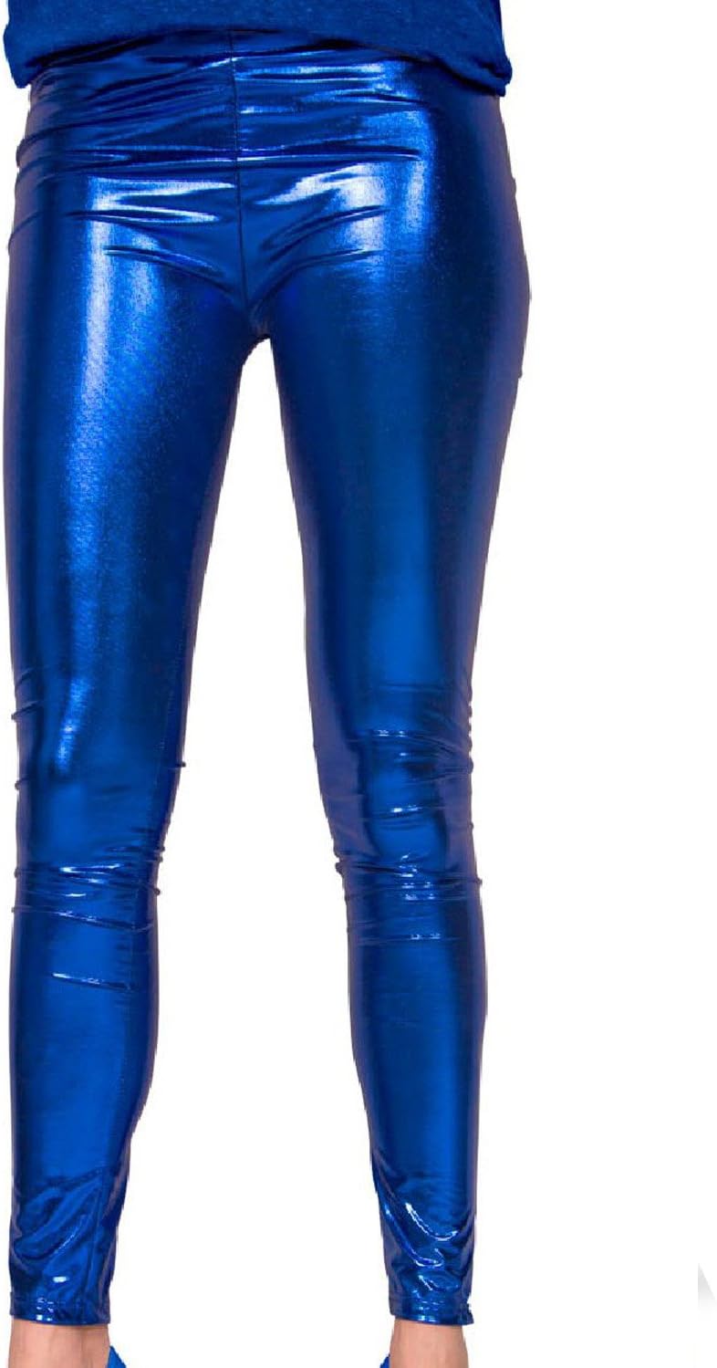 Folat 61718 Leggings Metallic Blue (Size S-M)