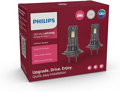Philips Ultinon Access LED H7 Bulbs 6000K Set of 2 Ultra-Compact Direct Fit
