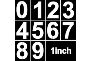 DENYLO PRO 1 Inch Number Stencils Reusable 0-9 Number Stencil Plastic Number Painting Stencils Templates for Painting Address in Wall Wood Road Mailbox