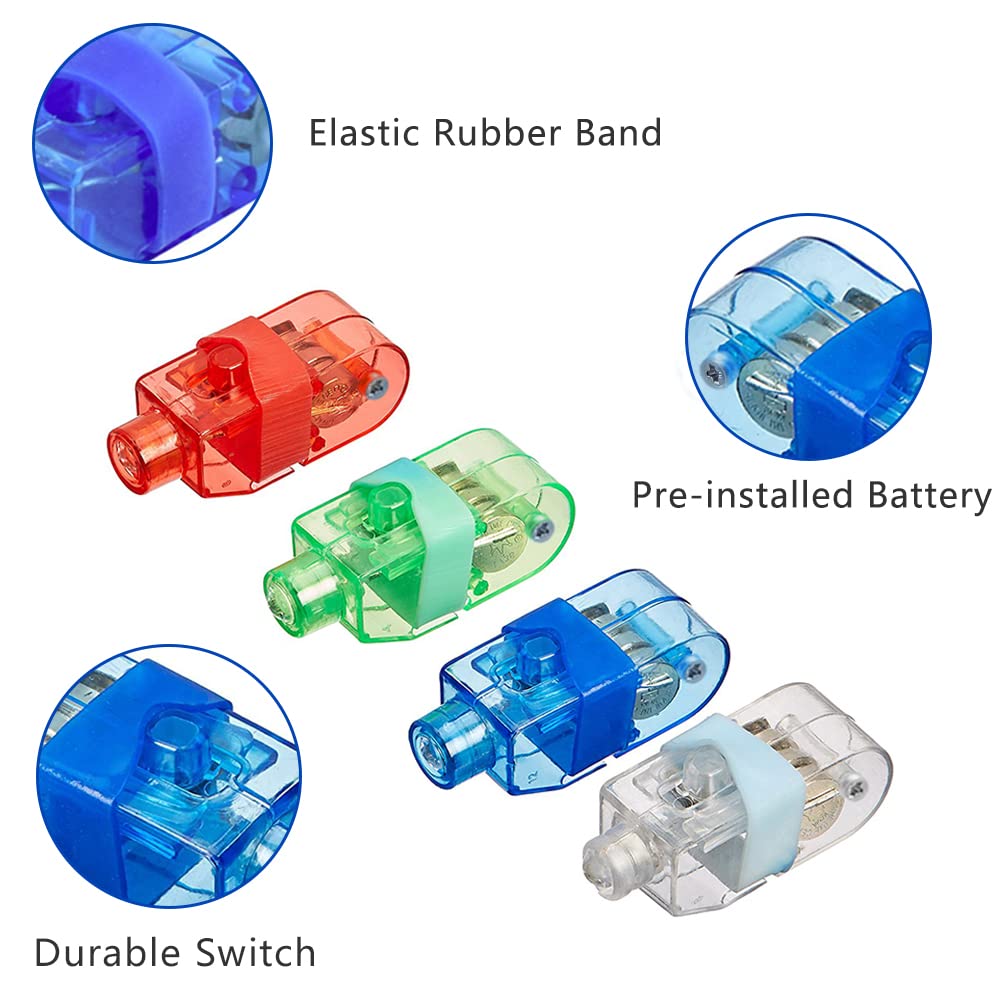 Novelty Place 40Pcs LED Party Finger Lights for Kids with Screw-Secured, LED Finger Flashlight Light Up Finger Ring Toys for Party Favor, Halloween, Raves, Concert Shows