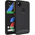 TUDIA DualShield Designed for Google Pixel 4a Case, [Merge] Shockproof Dual Layer Military Grade Drop Protection Slim Protective Case Cover - Matte Black