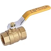 VALFLUIDS Full Port Forged LF Brass Ball Valve With Female Thread NPT Connector，150 PSI WSP / 600 PSI WOG. (1/2 Inch)