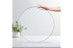 Tilebay 24 Inch Round Glass Table Top – Clear Tempered Flat Polished Glass, 5/16" Thick