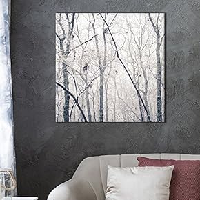 Square Canvas Wall Art - Trees no Leaves in Winters - Giclee Print Gallery Wrap Modern Home Art Ready to Hang - 12x12 inches