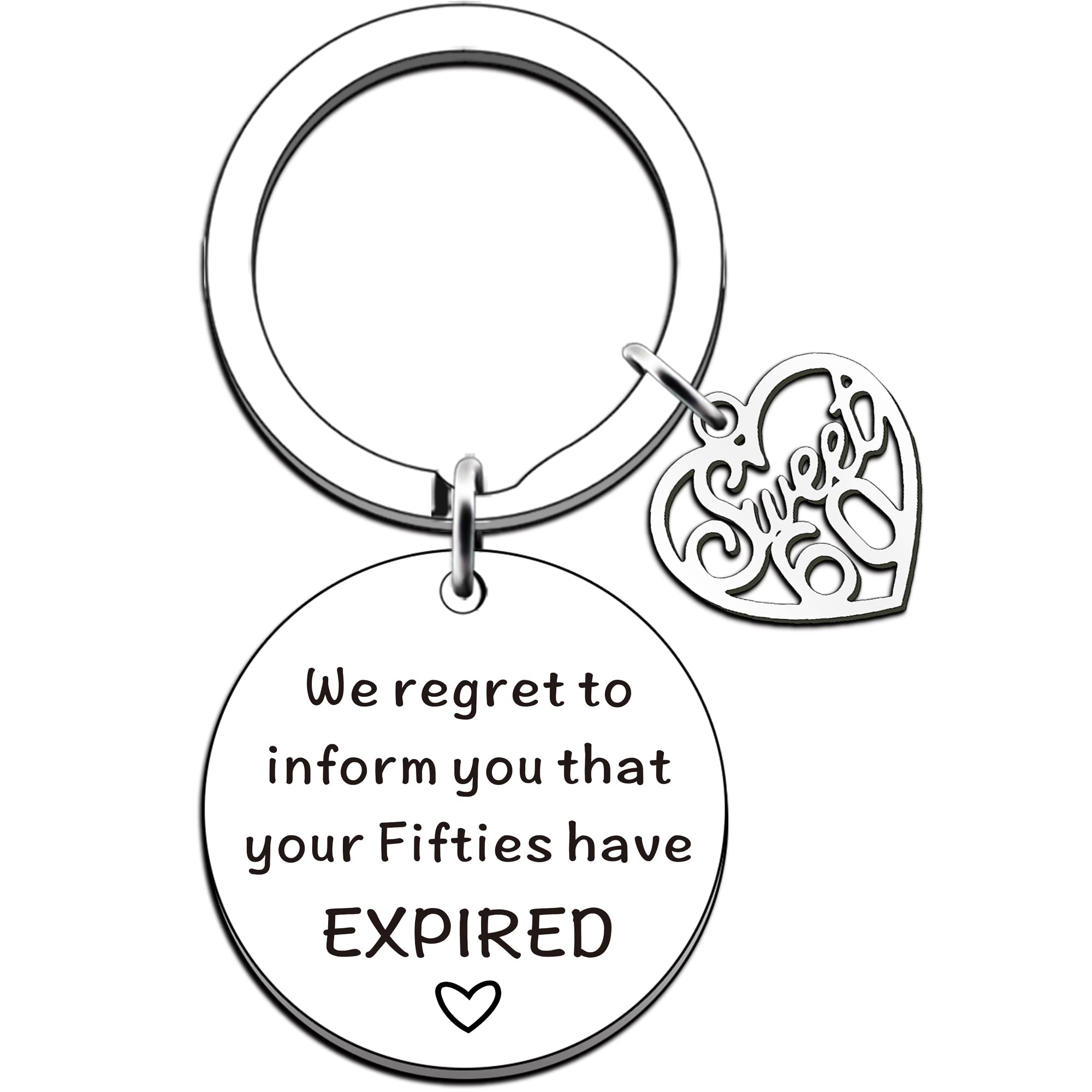 JMIMO 60th Birthday Gifts for Women Men Funny Sweet 60th Birthday Keyring Idea for Her Him As A Joke Celebration Best 60 Years Old Present - We Regret To Inform You That Your Fifties have Expired
