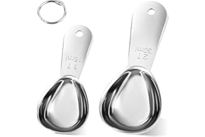 Smithcraft Coffee Scoop Set of 2, Stainless Steel Coffee Scoops, 1 Coffee Tablespoons (15ML), Measuring 2 Tablespoons (30ml) Coffee Measuring Spoons for Tea, Sugar, Spice ect (1x15ml+1x30ml Scoops)