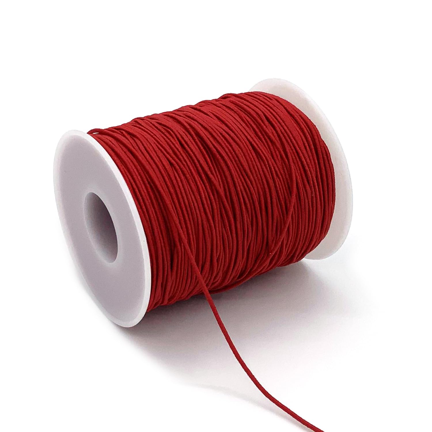 Photo 1 of 1mm Elastic Cord for Bracelets Necklaces, Cakasi 110 Yards Sturdy Stretchy Elastic Cord for Jewelry Making, Necklaces, Beading - Red
