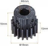 sourcing map 1Mod 17T Pinion Gear 6mm Bore Hardened Steel RC Car Truck Motor 2 view 2