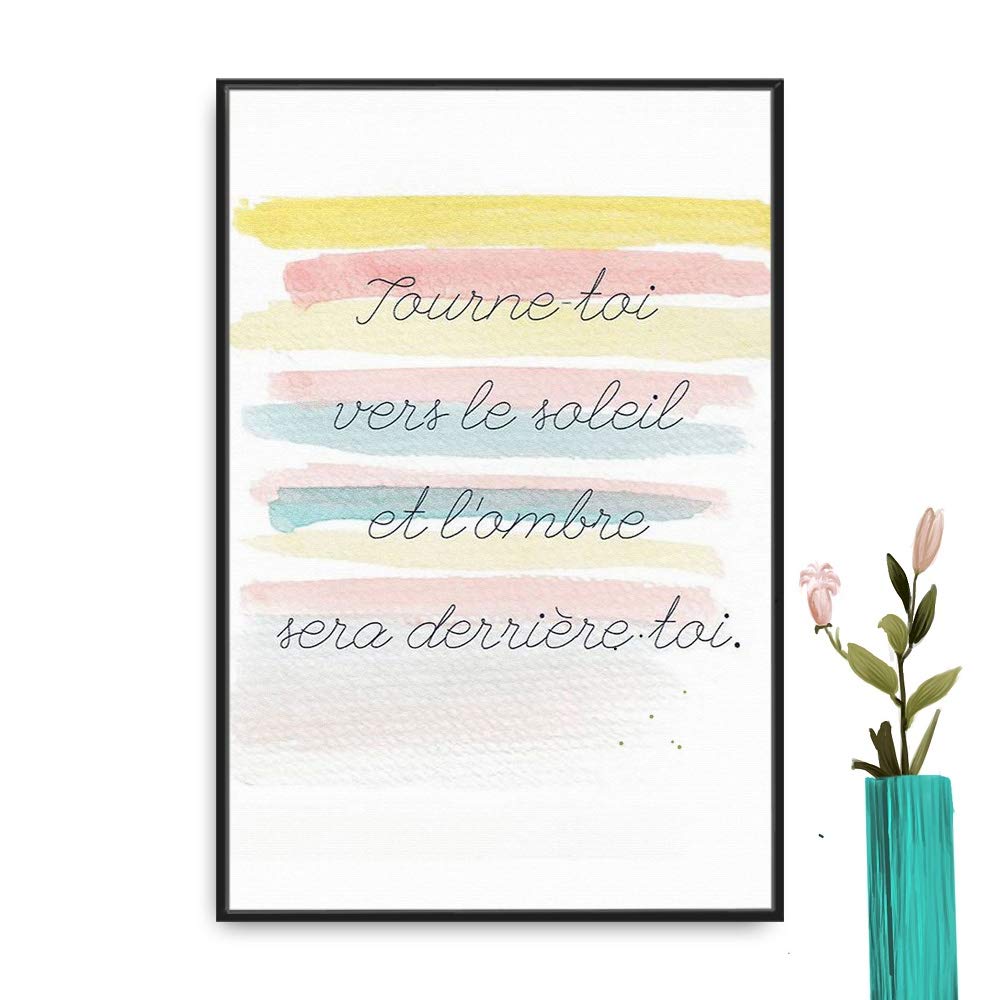 IDEA4WALL Framed Canvas Wall Art for Living Room Bedroom French Quotes ...