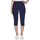 Ruby Rd. Womens Ruby Rd. Womens Mid-Rise Pull-on Straight Solar Millennium Tech Clamdigger with Side Splits