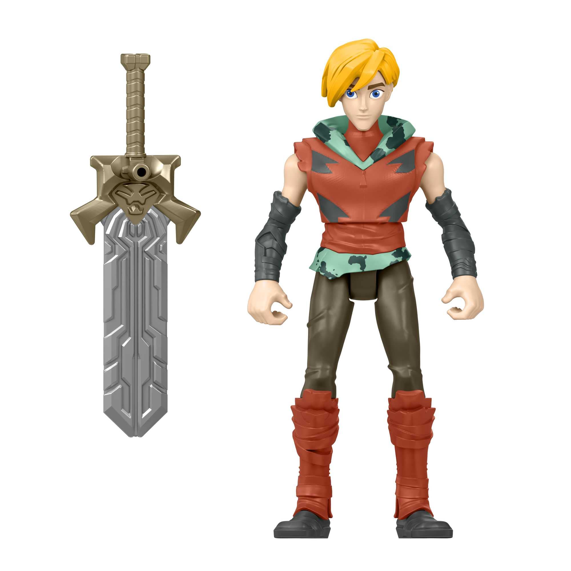 He-Man & The Masters of the Universe Prince Adam Action Figure with Power Attack Move & Accessory Inspired by MOTU Netflix Animated Series,5.5-inch Collectible Toy;Kids&Fans Ages 4Years Old &Up, HDR50
