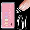 AILLSA Medium Almond Nail Tips Soft Clear Gel Nails Tips Preshaped Full Cover Nails Tip False Gelly Nail Tip for Nails Extension with Storage Box 216pcs 12 Sizes