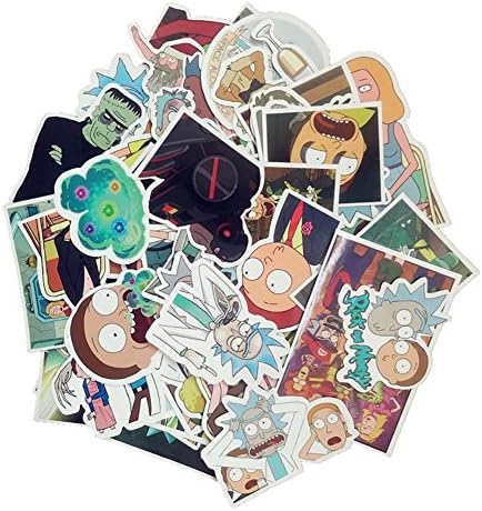 50pcs and 85pcs Drama Rick and Morty Stickers Decal For Snowboard Laptop Luggage Car Fridge DIY Styling Vinyl Home Decor Make Your Home Look New and Unique (50PC)