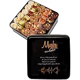 Mughe Gourmet Luxury Sultan Pistachio Turkish Delight Candy Elegant Gift Tin Box - 2.2lb/1000g - Lokum Delights Orange, Hazel