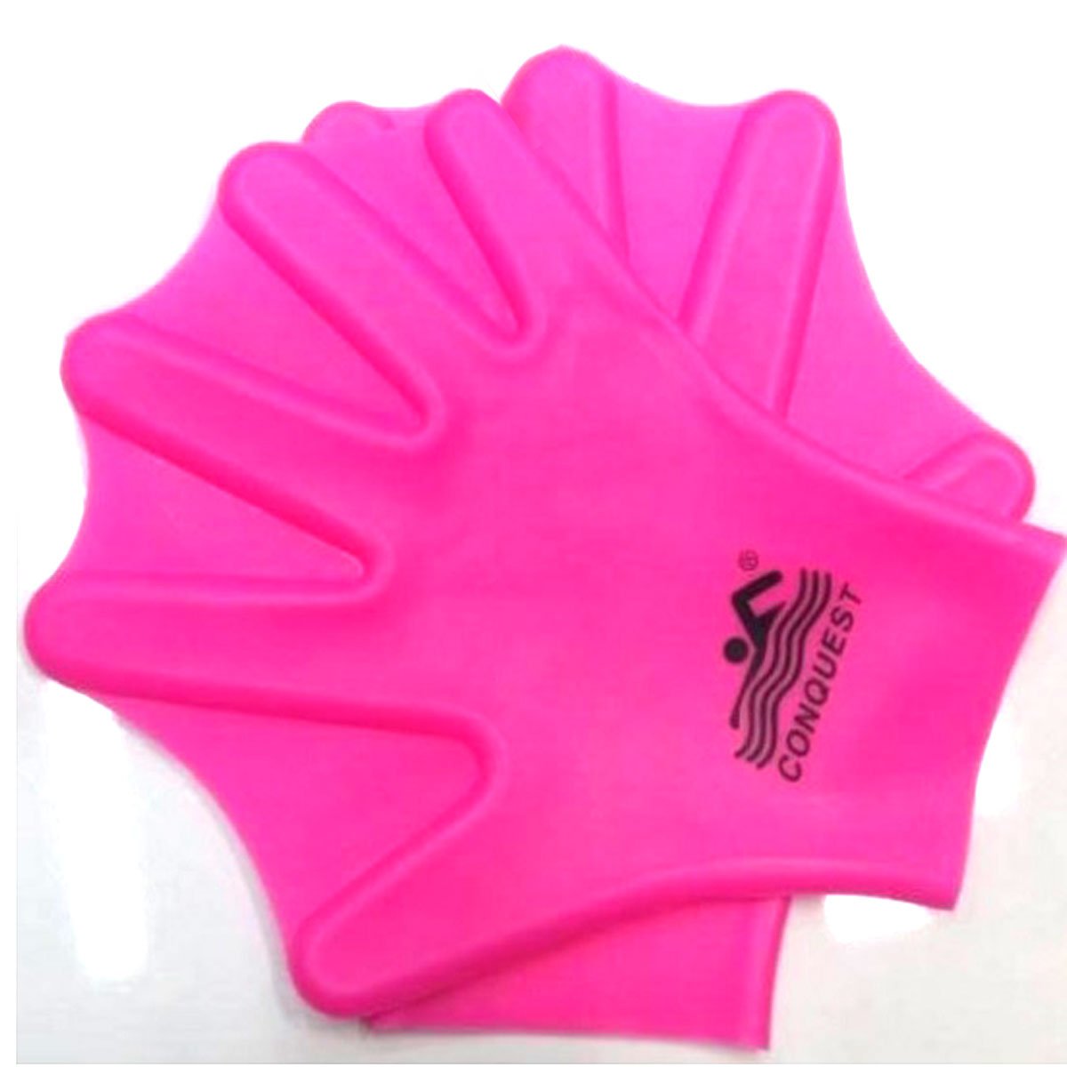 Swimming Dive Hand Paddles Soft Silicone Webbed Gloves Swim Aquatic Training Accessories 2 PCS for Adult (ROSE) by VERISA
