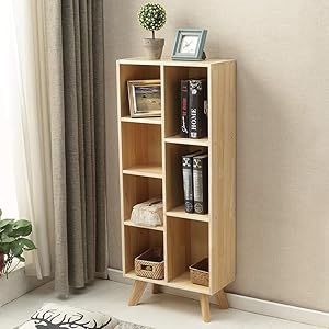 HM&DX Wood Bookshelf Storage cabinets,Book Decorations Display Shelf Bookcase Furniture for Home Office-D