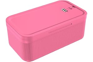 ySky Lockable Storage Box with Combination Code - Secure Medicine Safe box, Phone Jail & Snack Container for Refrigerator, Home, Office, Travel - Durable Multi-Purpose Lock Box (Berry)