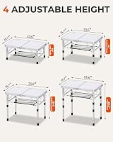 Sportneer Folding Camping Table 60x40 cm 4 Height Adjustable Aluminum view 5