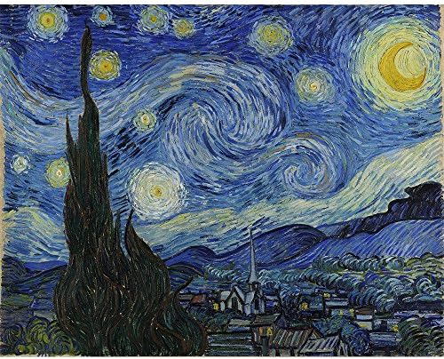 DIY Oil Painting, Paint by Number Kit- Worldwide Famous Oil Painting The Starry Night by Van Gogh 16x20 inch