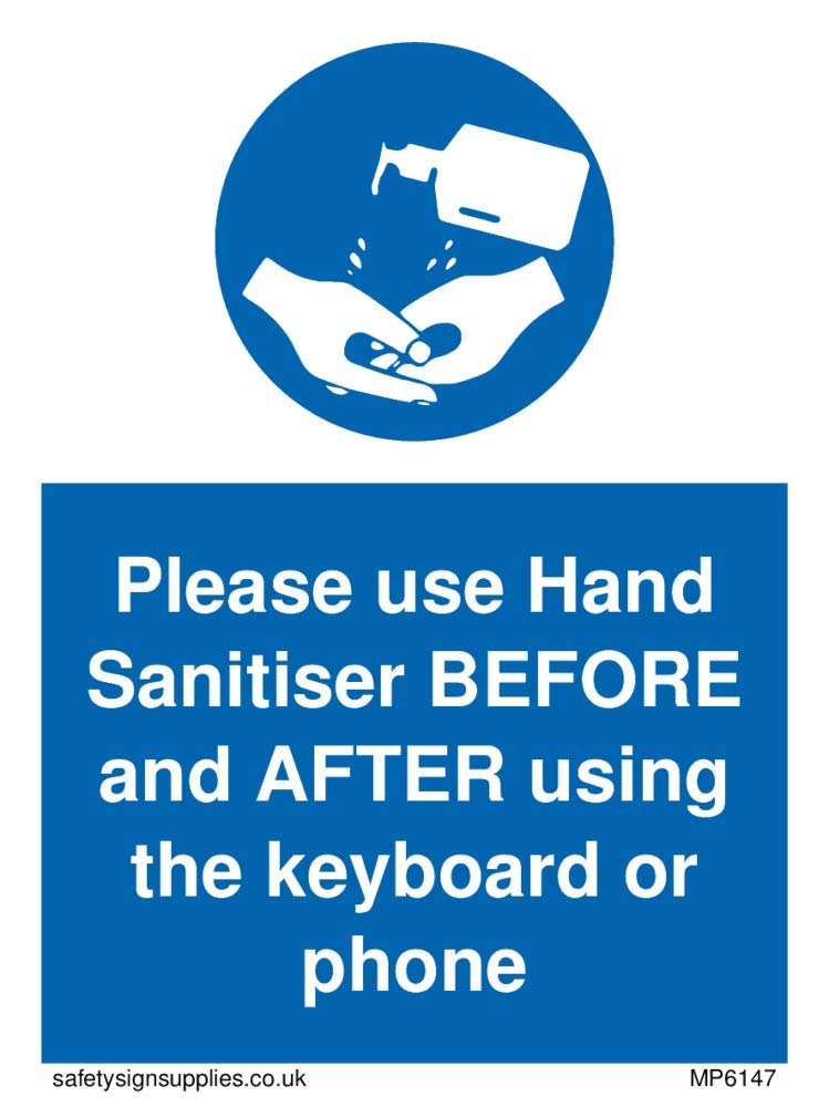 Please use Hand Sanitiser BEFORE and AFTER using the keyboard or phone