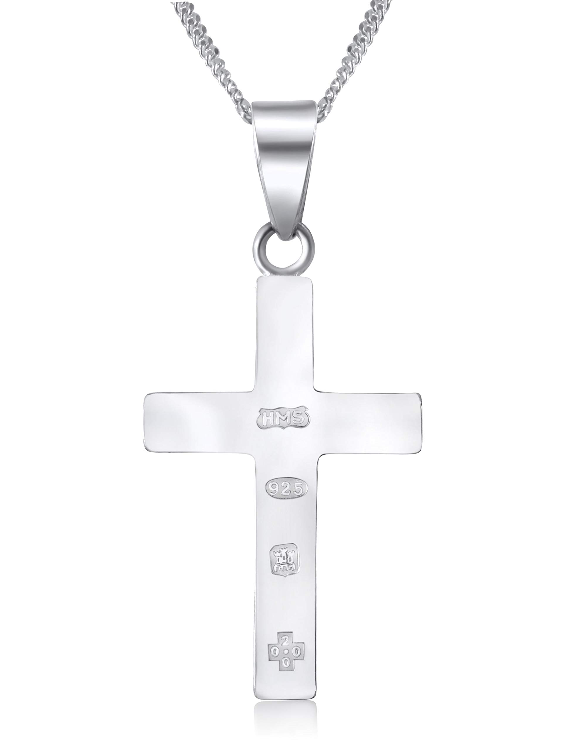 Silver Cross Sterling Silver Pendant (925) 3.6cm x 2.4cm with 18 Inch Chain and Gift Box