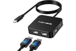 ACASIS USB C Hub Dual HDMI 4K 60Hz, USB C to Dual HDMI Adapter with 100W PD Charging, 5Gbps Data Transfer, USB C Docking Station Dual Monitor Adapter for Dell XPS/MacBook/Surface/iPhone 15/Lenovo