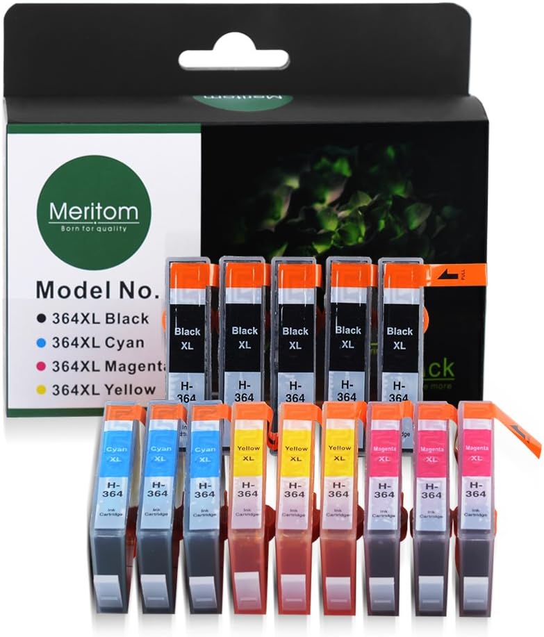 For HP364XL Ink Cartridges Multipack - High Yield Compatible Combo Pack of 14 ( 5 Black, 3 Cyan, 3 Magenta, 3 Yellow) for Use on Deskjet 3520