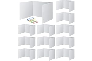 ZSMKJIAYE 12 Pcs Desk Dividers for Students Plastic Privacy Folders Sturdy and Waterproof Privacy Shields Test Easy to Clean Privacy Boards Classroom Test Dividers for School Teacher Student Study Supplies