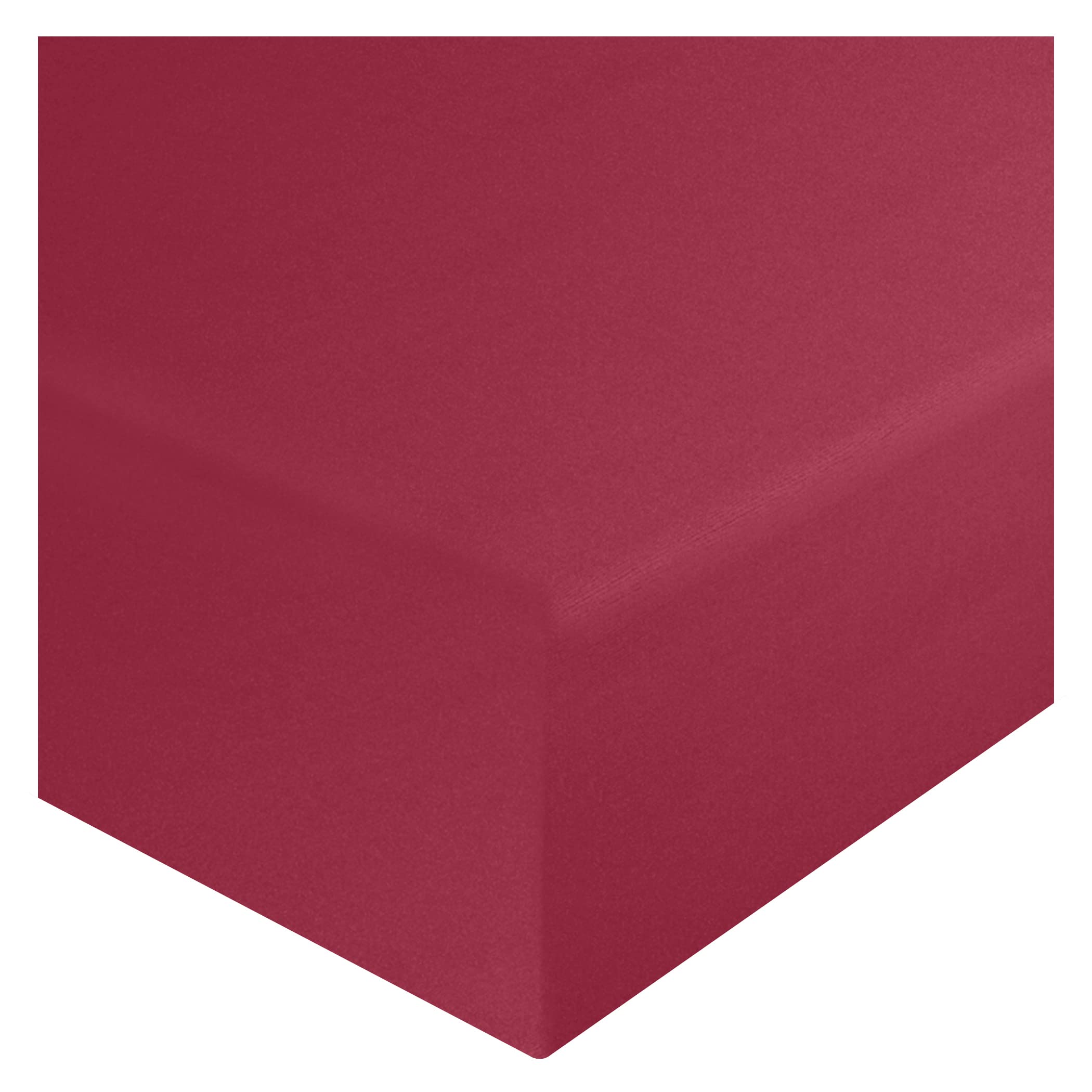 HOME ACE Red Double Fitted Sheet, 137CM x 190CM, 10"/25CM Deep, Poly Cotton