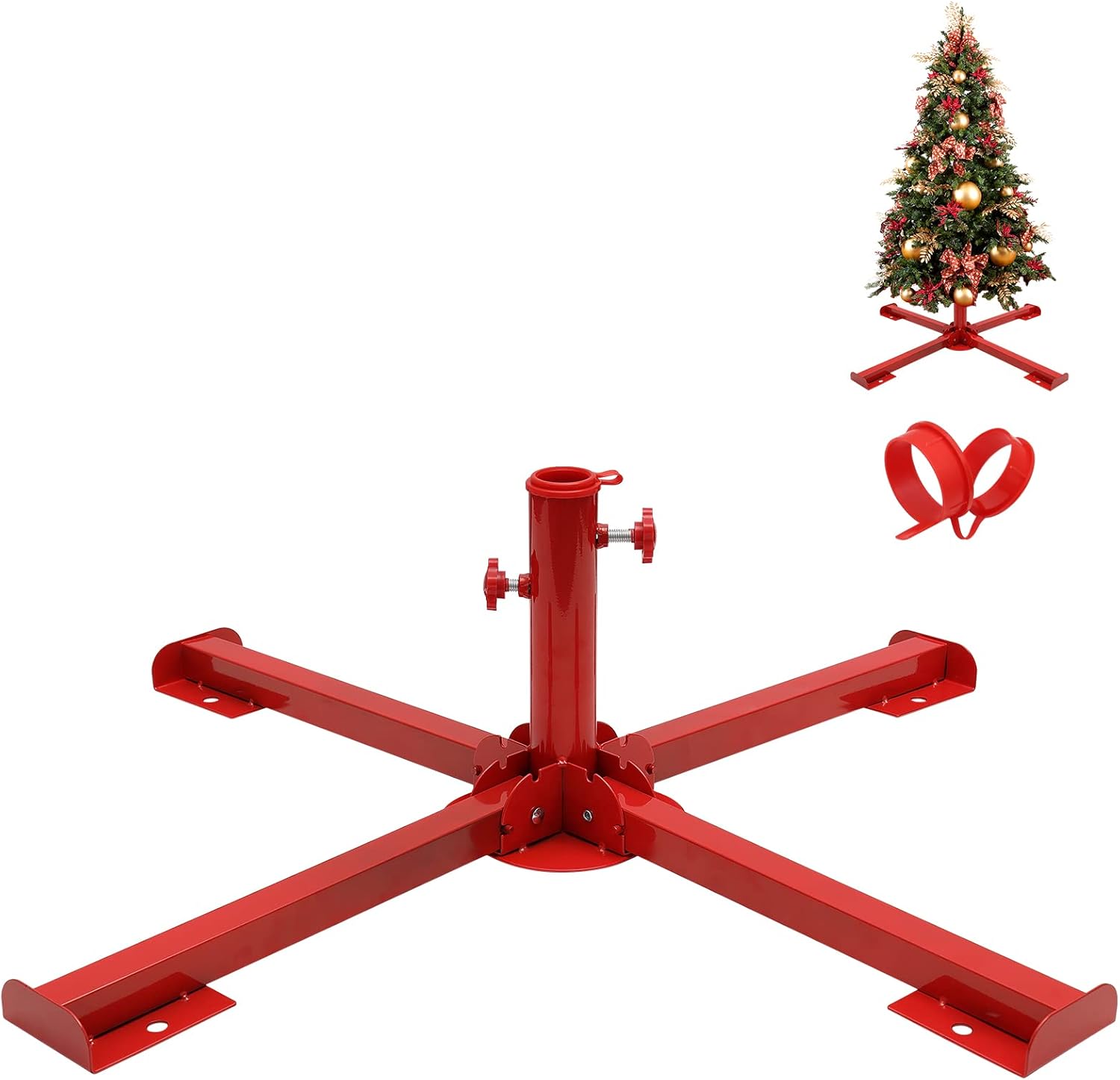 Tree Stands - BsBsBest Adjustable Christmas Tree Stand, Heavy Duty Christmas Tree Stand Base, Foldable Metal Christmas Tree Stand Holder Suitable for Artificial Xmas Tree (1.4 Inch Insertion Port)