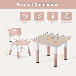 CuFun Kids Table & Chairs Set (2 Chairs) Height