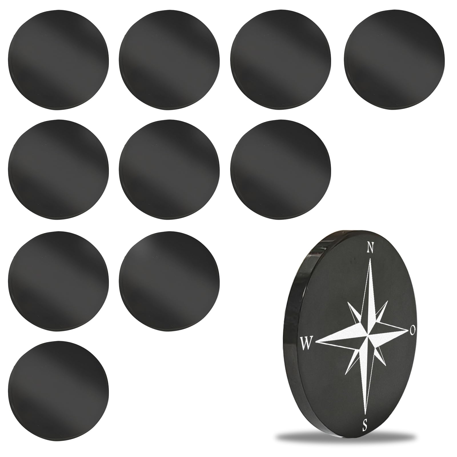 Photo 1 of 10Pcs 304 Stainless Steel Challenge Coin Blanks Tags Heavy Duty 32mm Blanks Coin for Laser Engraving and Stamping (Thickness 3mm Black)