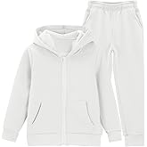 KIDMAU Girls Boys 2 Piece Tracksuit Athletic Sweatsuit Zip Up Hoodie Sweatshirt and Jogger Pants with Pocket Kids Sport Set