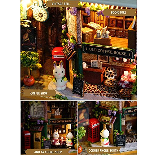 image for Diy Dollhouse Kit,Aolvo Miniature 3D Retro Tin Box Theme Theatre Model