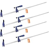 VEVOR Bar Clamps for Woodworking, 4-Pack 36 inch Opening, Lockable F-Clamp with 600 lbs Load Limit, 2-1/2 inch Depth, Cast Ir