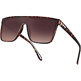 Jefoo Polarized Square Sunglasses for Women Men Oversized Fashion Siamese Lens Style Flat Top Shield Shades UV Protection